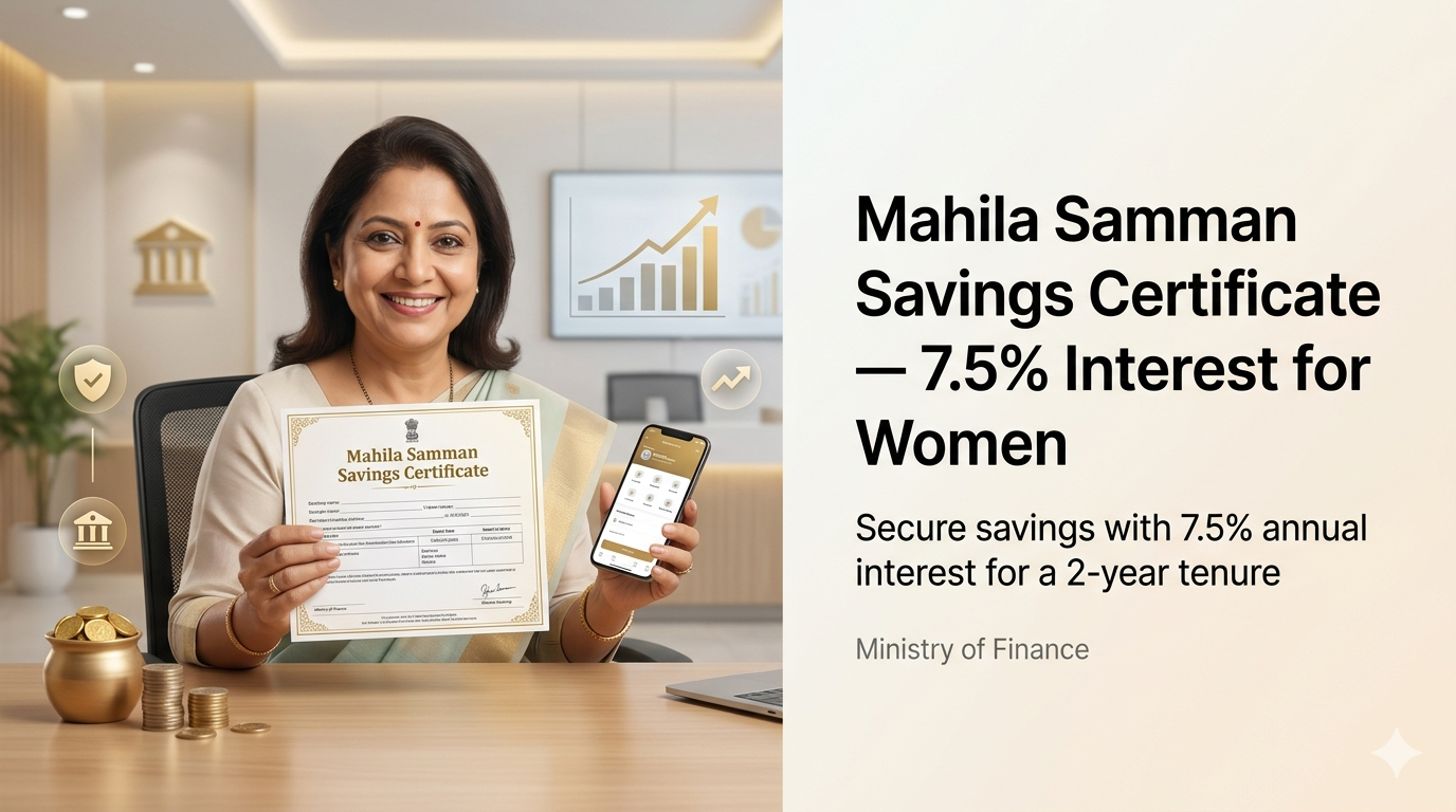 Mahila Samman Savings Certificate — 7.5% Interest for Women