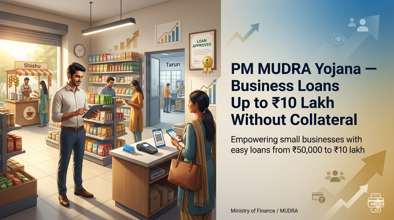 PM MUDRA Yojana — Business Loans Up to ₹10 Lakh Without Collateral