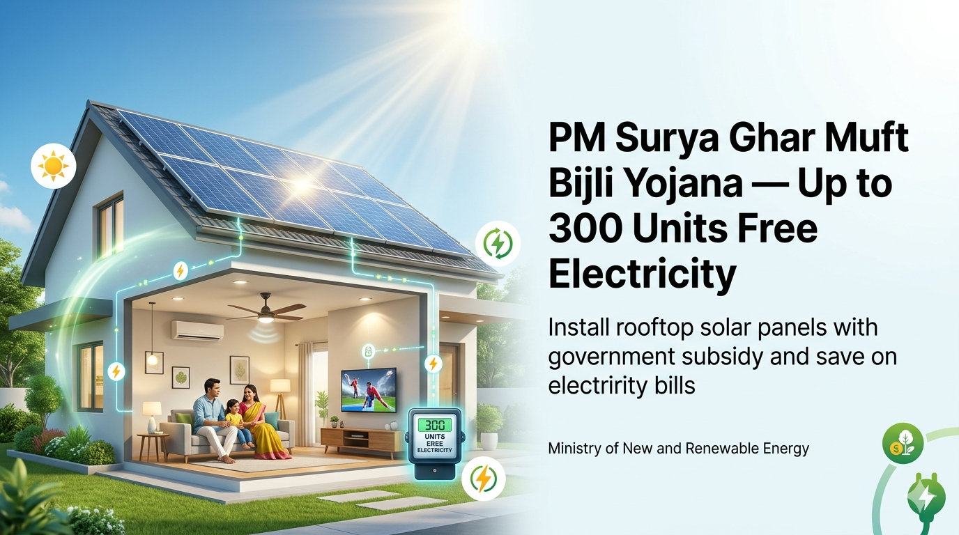 PM Surya Ghar Muft Bijli Yojana — Up to 300 Units Free Electricity